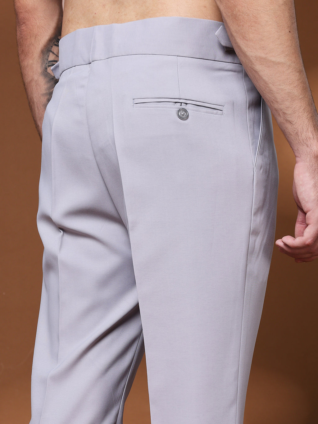 Bell Bottom Double Buckle Light Grey Gurkha Pants