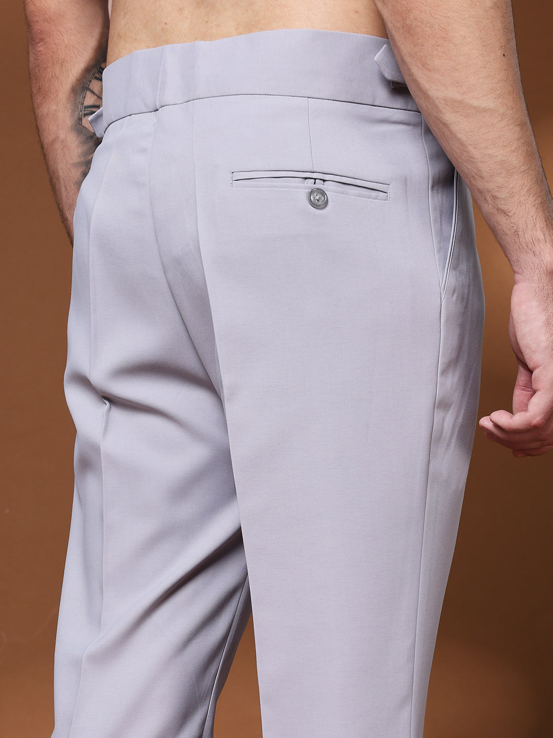 Bell Bottom Double Buckle Light Grey Gurkha Pants