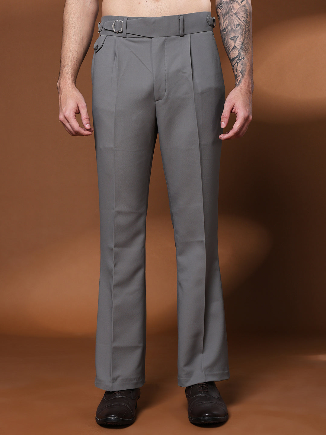 Bell Bottom Single Buckle Perfect Grey Gurkha Pants