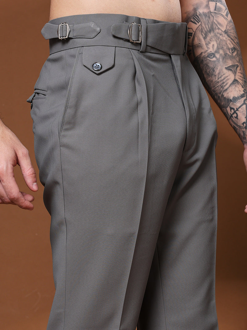 Bell Bottom Single Buckle Perfect Grey Gurkha Pants