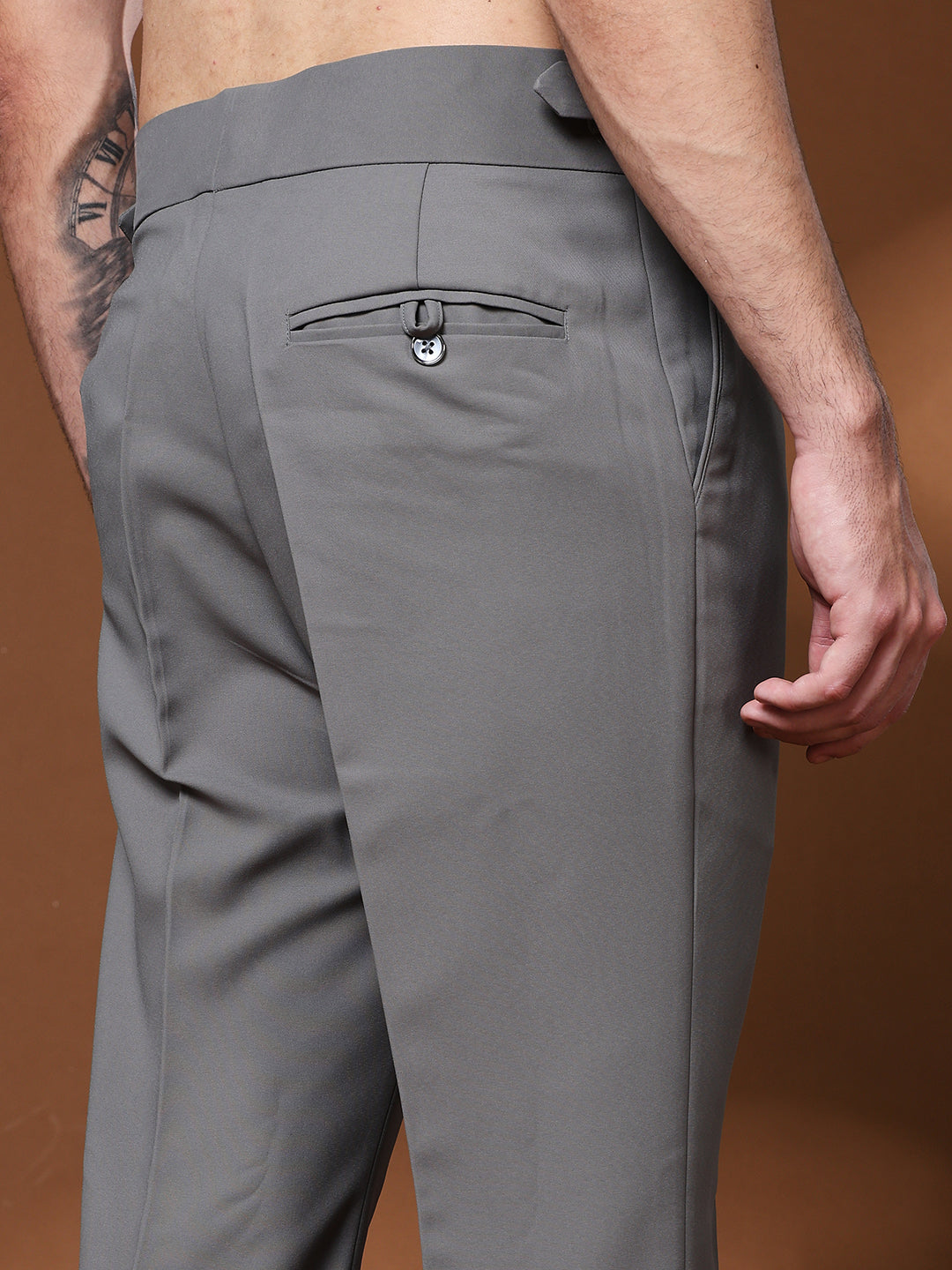 Bell Bottom Single Buckle Perfect Grey Gurkha Pants
