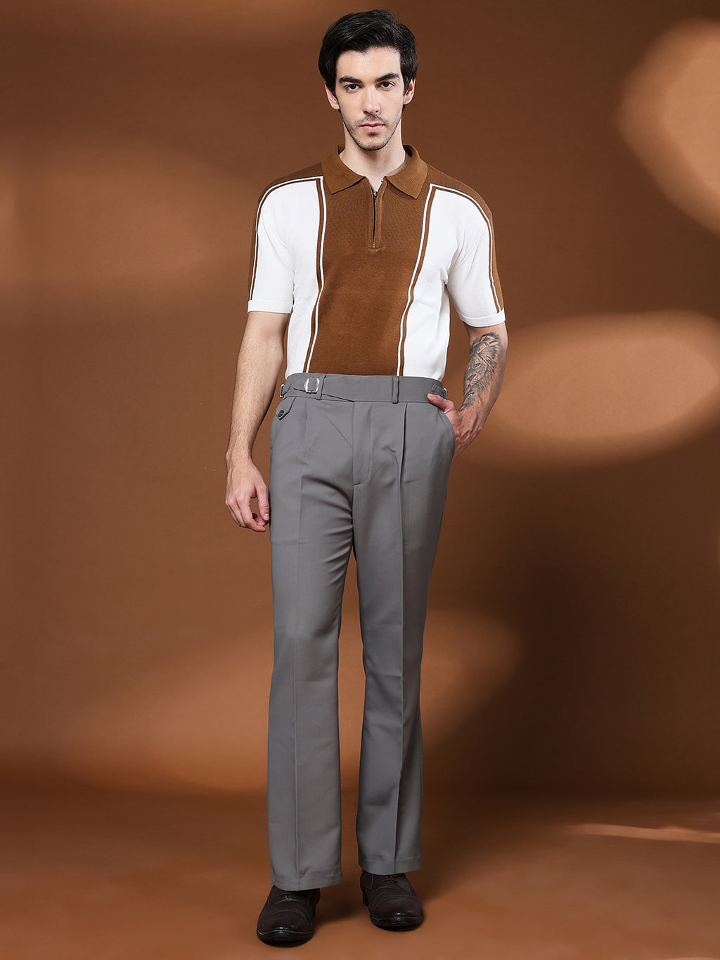 Bell Bottom Single Buckle Perfect Grey Gurkha Pants