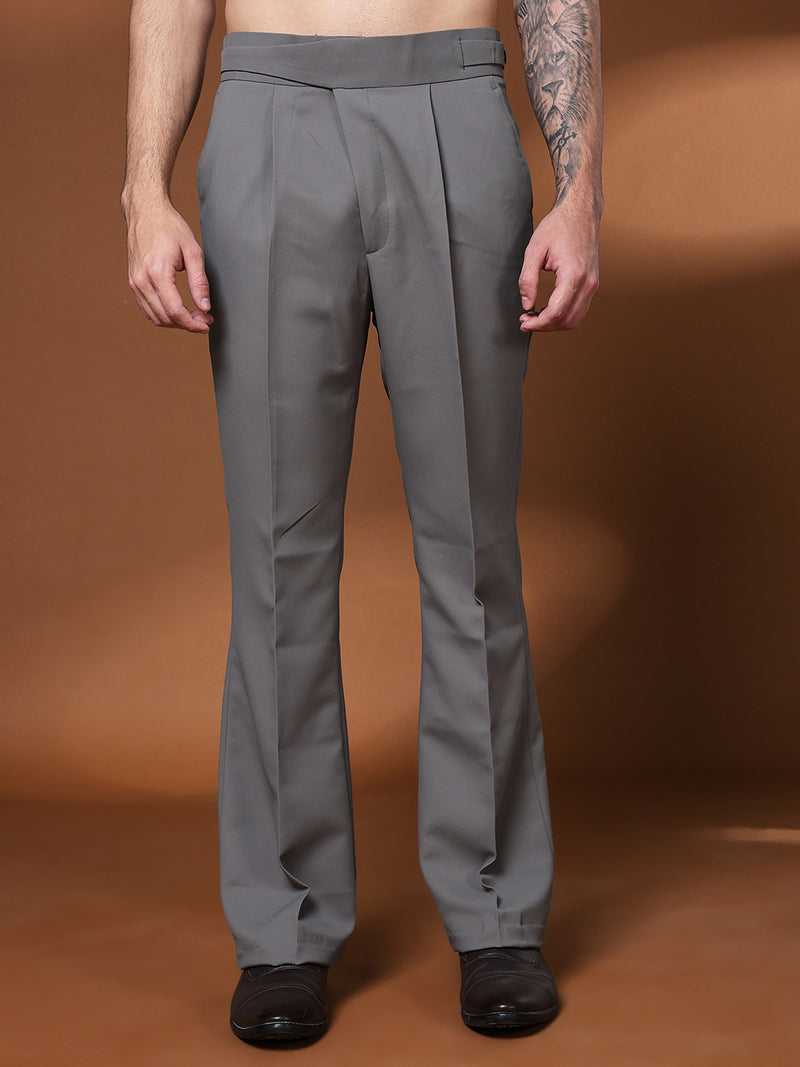 Bell Bottom Classic Button Prefect Grey Gurkha Pants