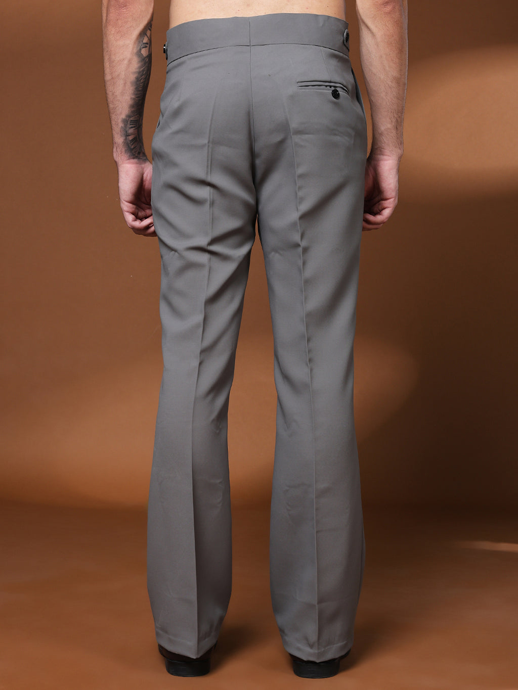 Bell Bottom Classic Button Prefect Grey Gurkha Pants