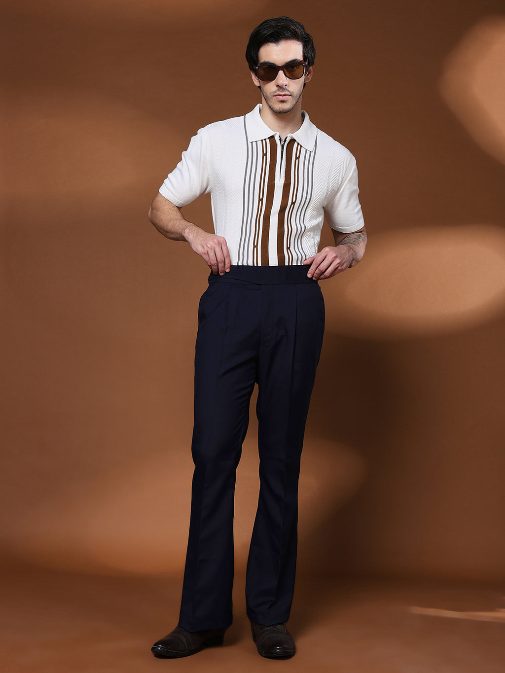 Bell Bottom Classic Button Navy Blue Gurkha Pants