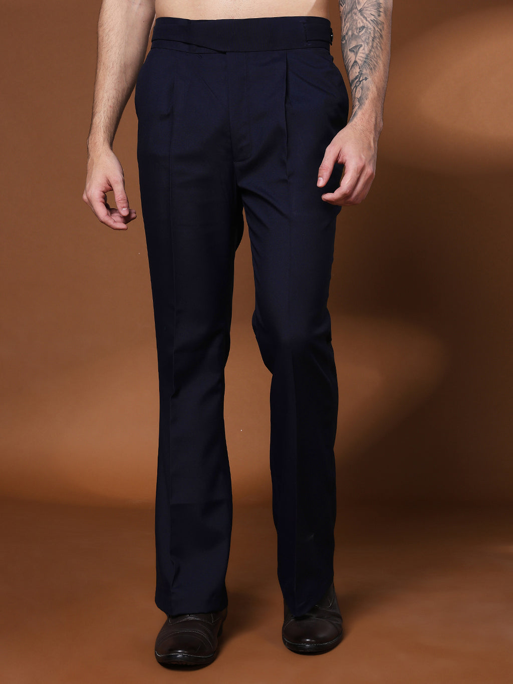 Bell Bottom Classic Button Navy Blue Gurkha Pants