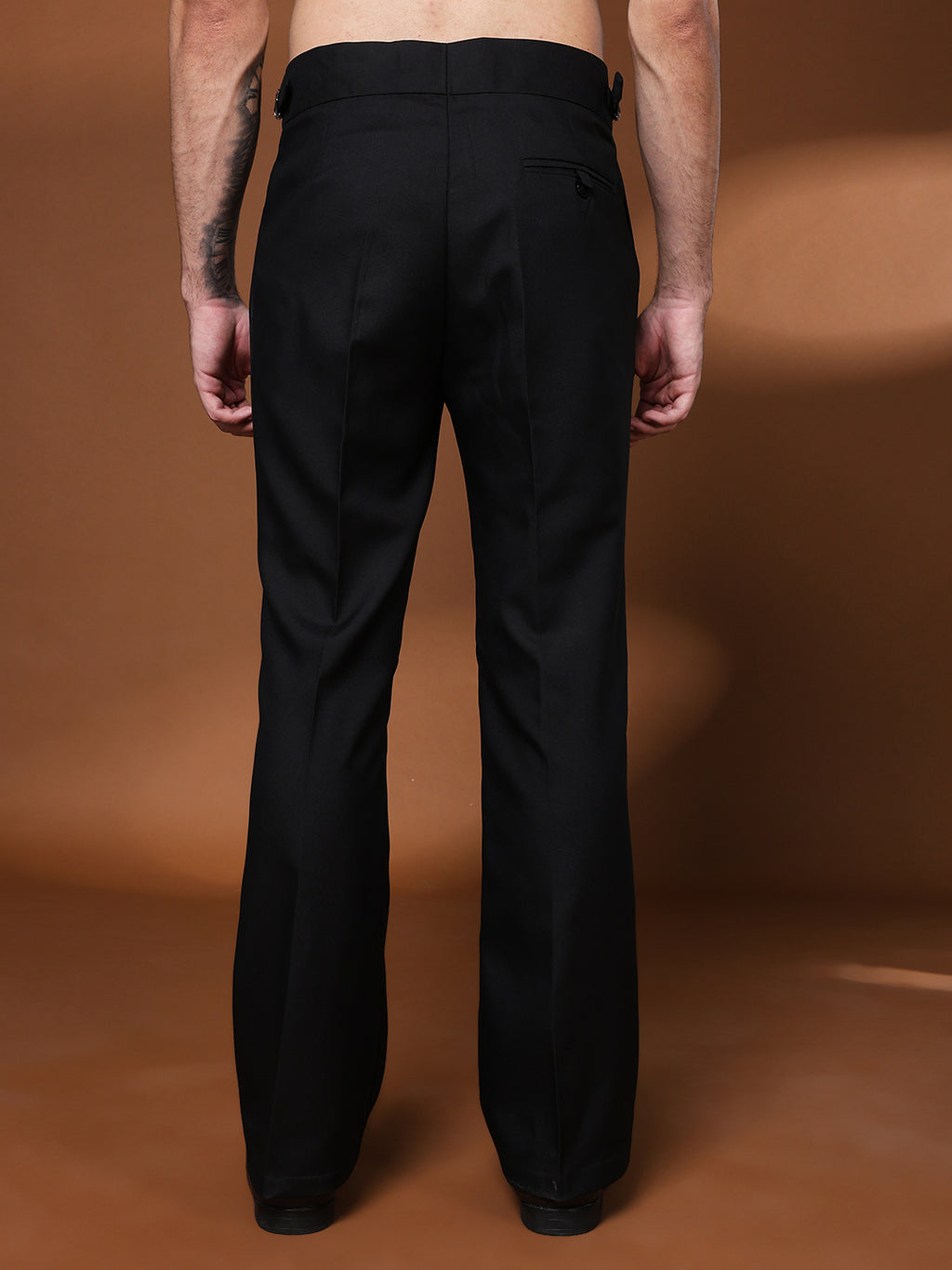 Bell Bottom Single Buckle Royal Black Gurkha Pants