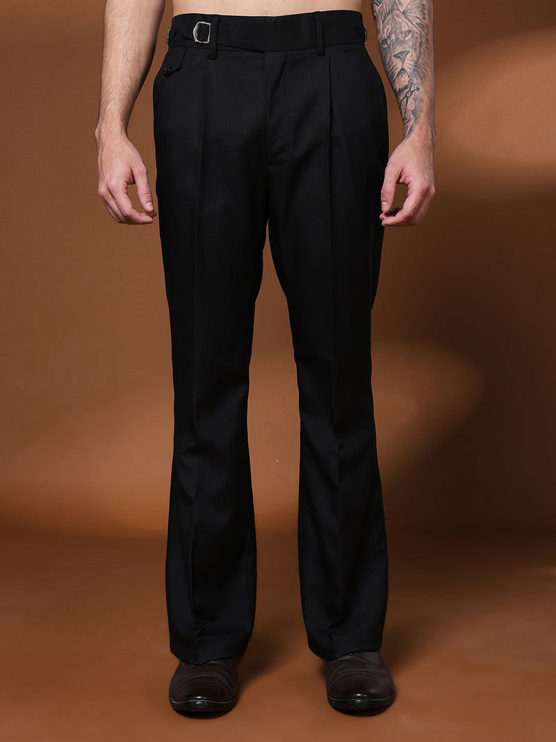 Bell Bottom Single Buckle Royal Black Gurkha Pants