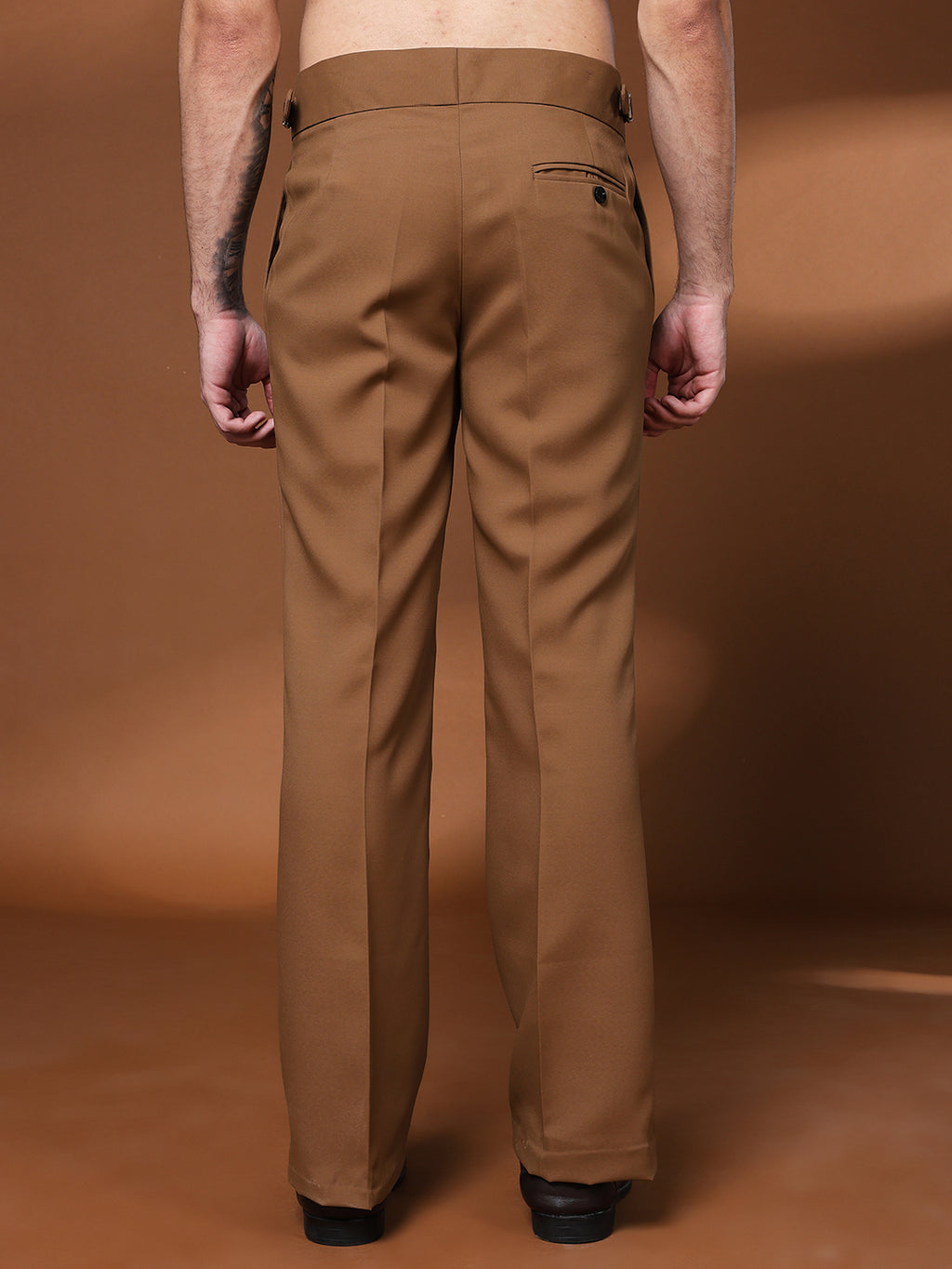 Bell Bottom Double Button Royal Brown Gurkha Pants