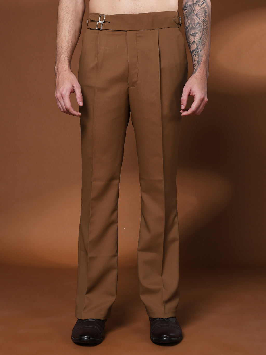 Bell Bottom Double Buckle Royal Brown Gurkha Pants