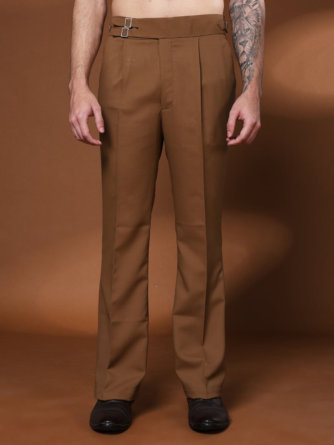 Bell Bottom Double Buckle Royal Brown Gurkha Pants