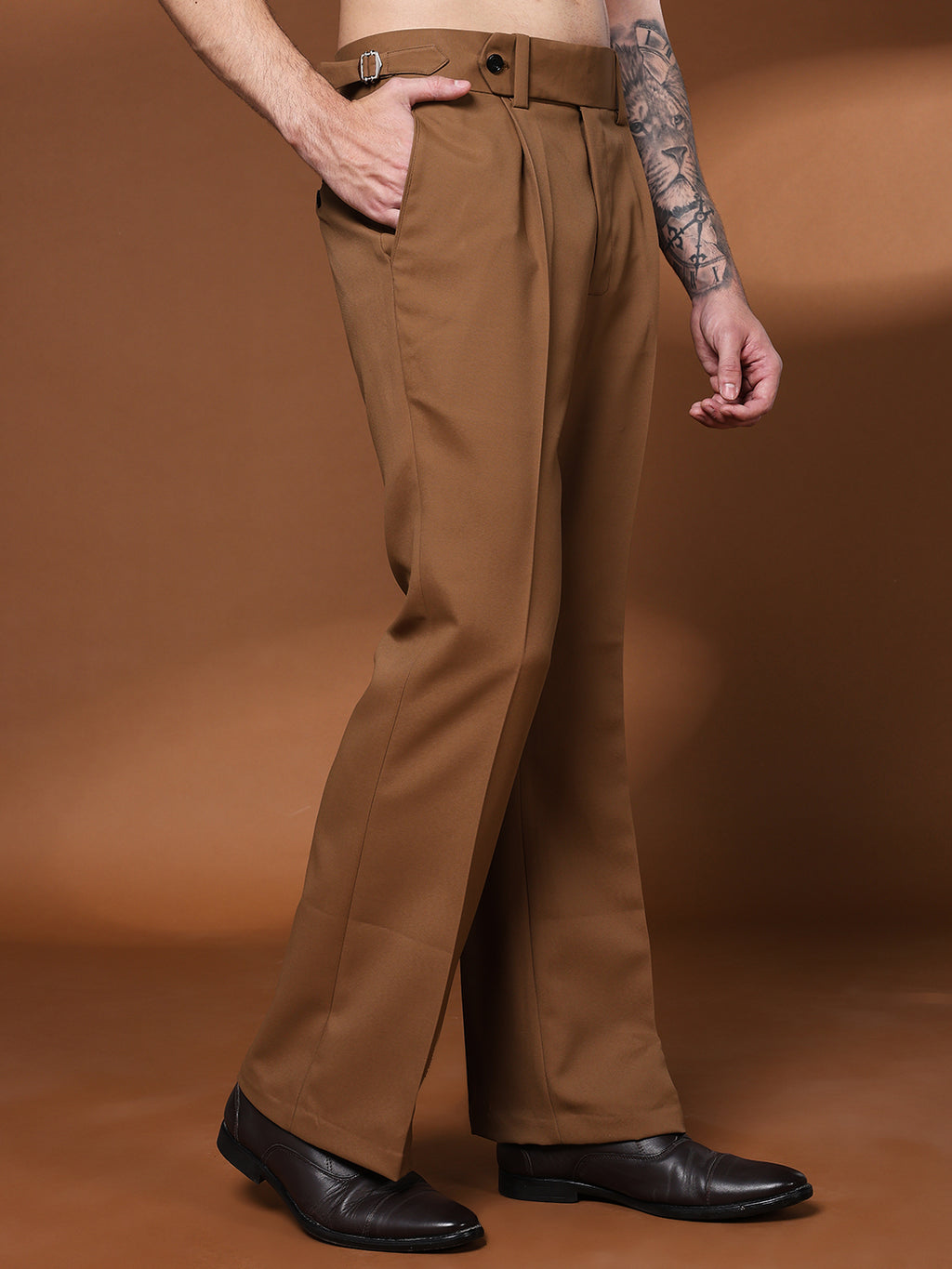 Bell Bottom Signature Buckle Royal Brown Gurkha Pants