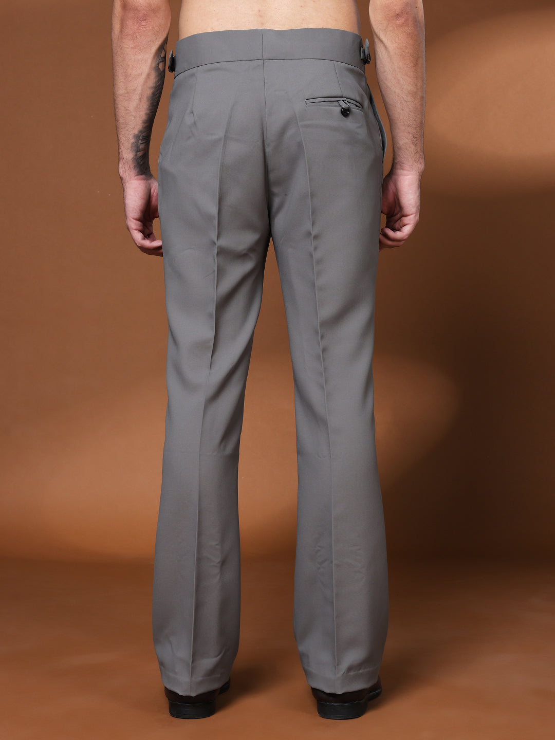 Bell Bottom Double Button Perfect Grey Gurkha Pants