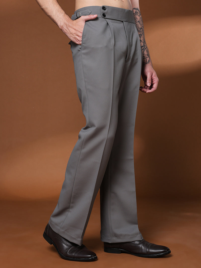 Bell Bottom Double Button Perfect Grey Gurkha Pants