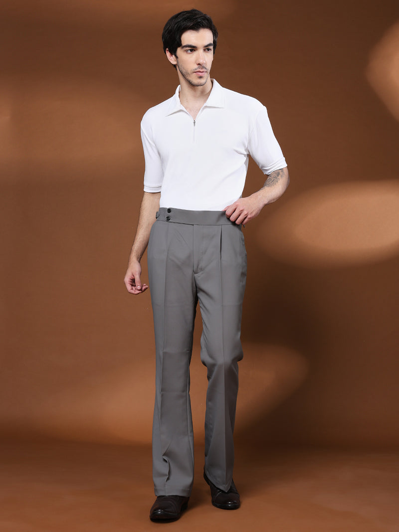 Bell Bottom Double Button Perfect Grey Gurkha Pants