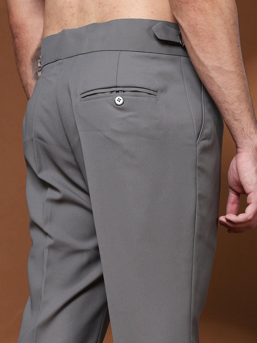 Bell Bottom Double Buckle Perfect Grey Gurkha Pants