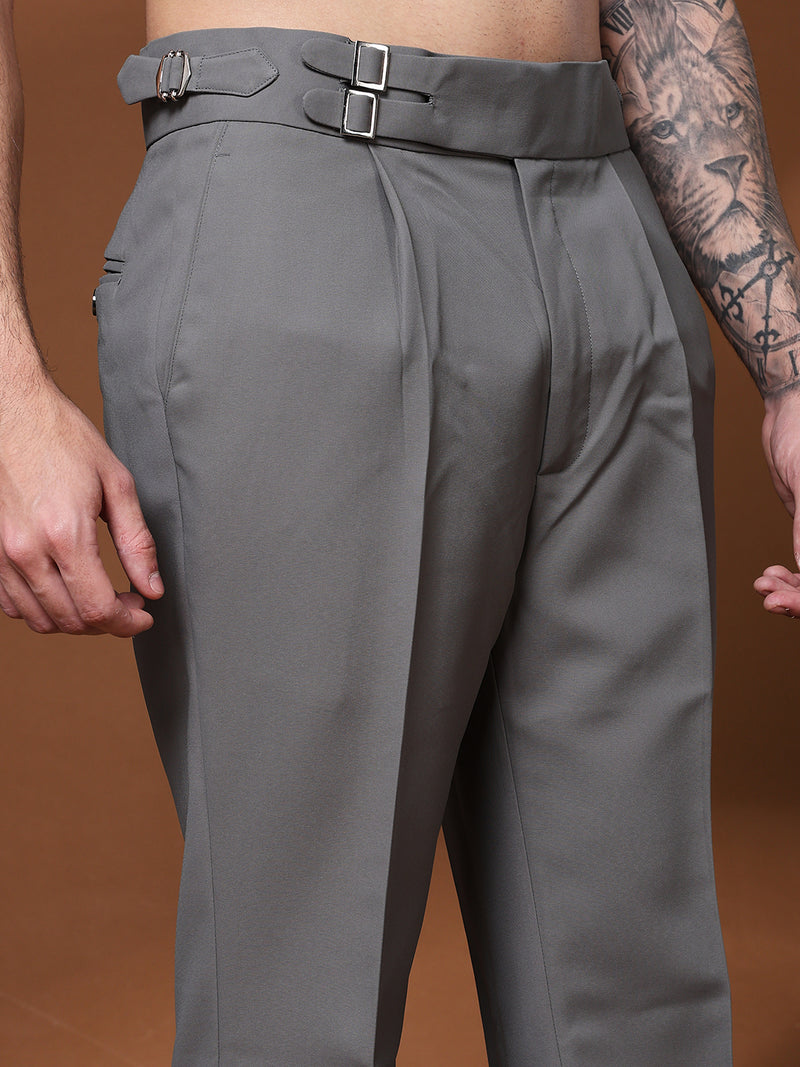 Bell Bottom Double Buckle Perfect Grey Gurkha Pants