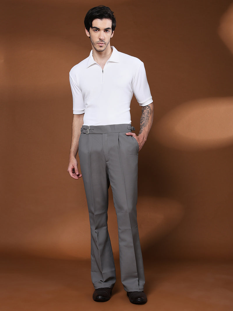Bell Bottom Double Buckle Perfect Grey Gurkha Pants