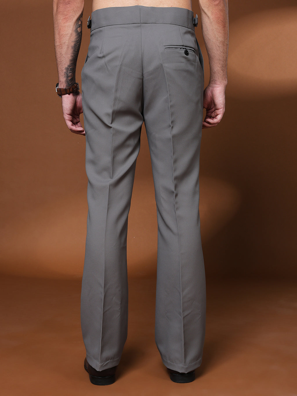 Bell Bottom Classic Buckle Perfect Grey Gurkha Pants
