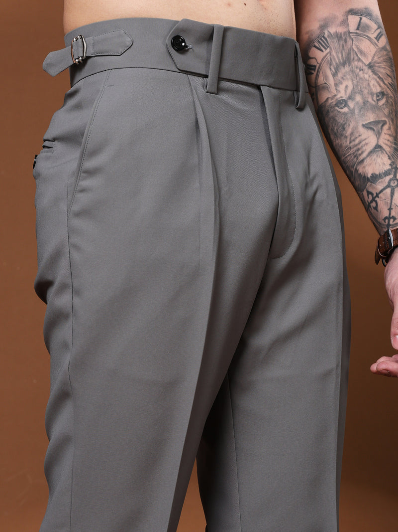 Bell Bottom Signature Buckle Perfect Grey Gurkha Pants