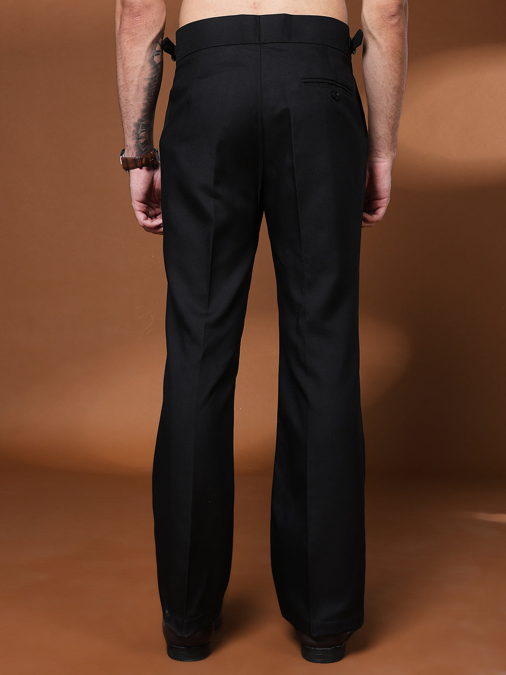 Bell Bottom Double Buckle Royal Black Gurkha Pants