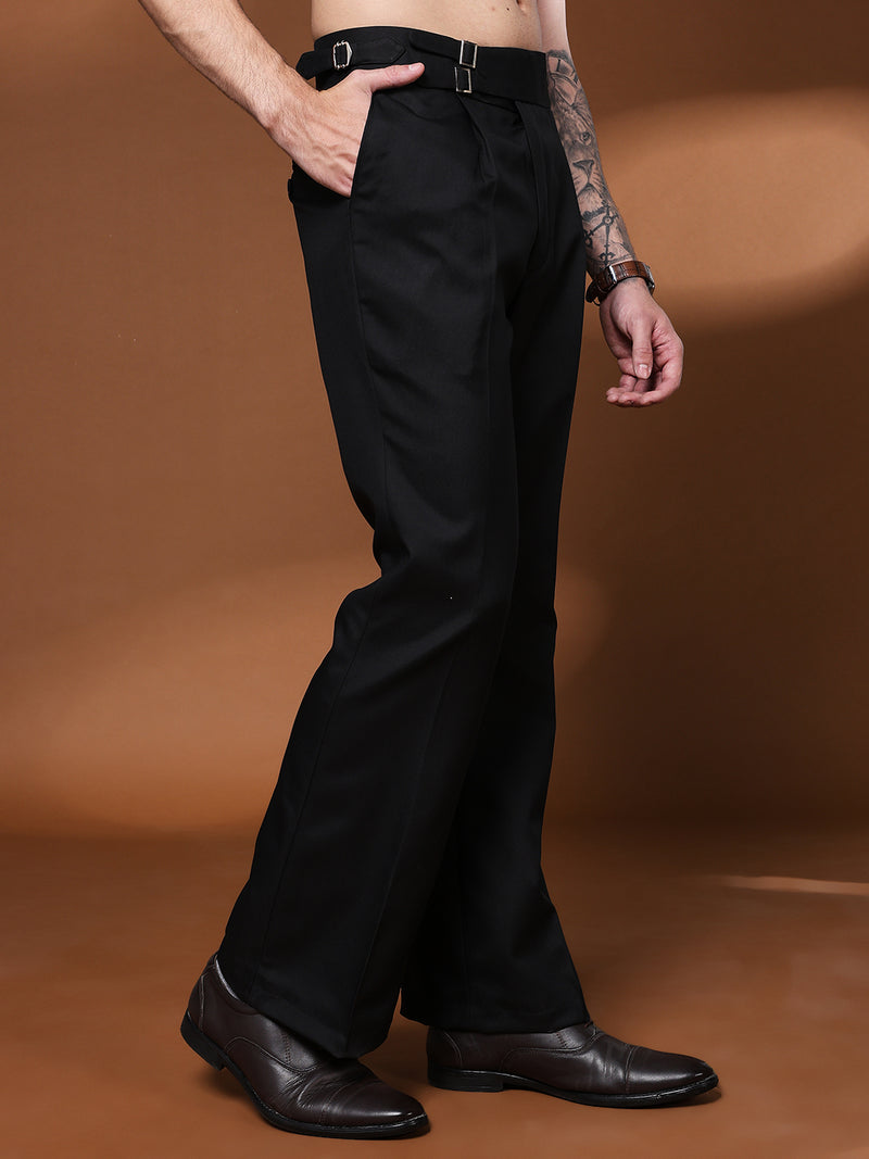 Bell Bottom Double Buckle Royal Black Gurkha Pants