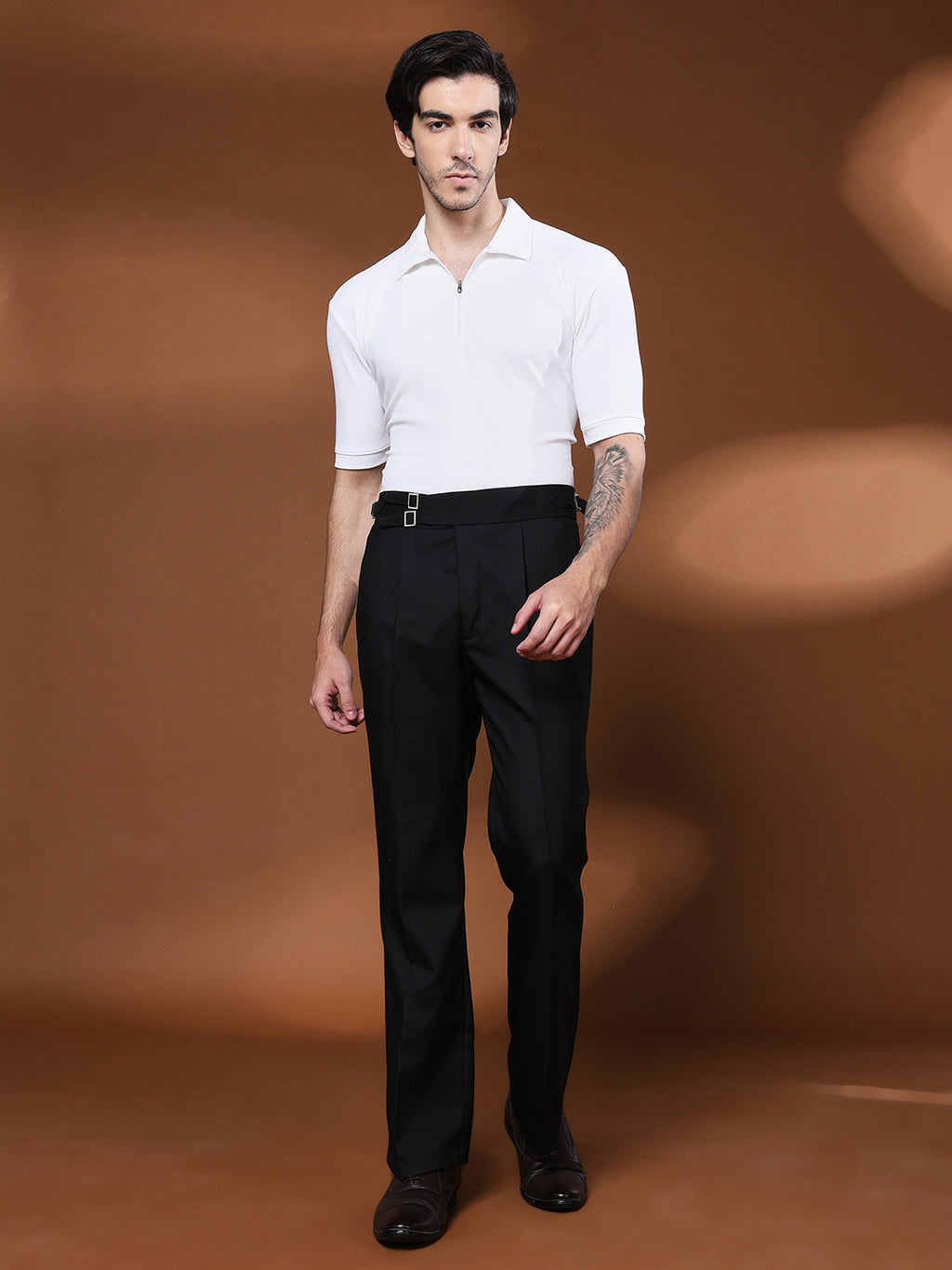 Bell Bottom Double Buckle Royal Black Gurkha Pants