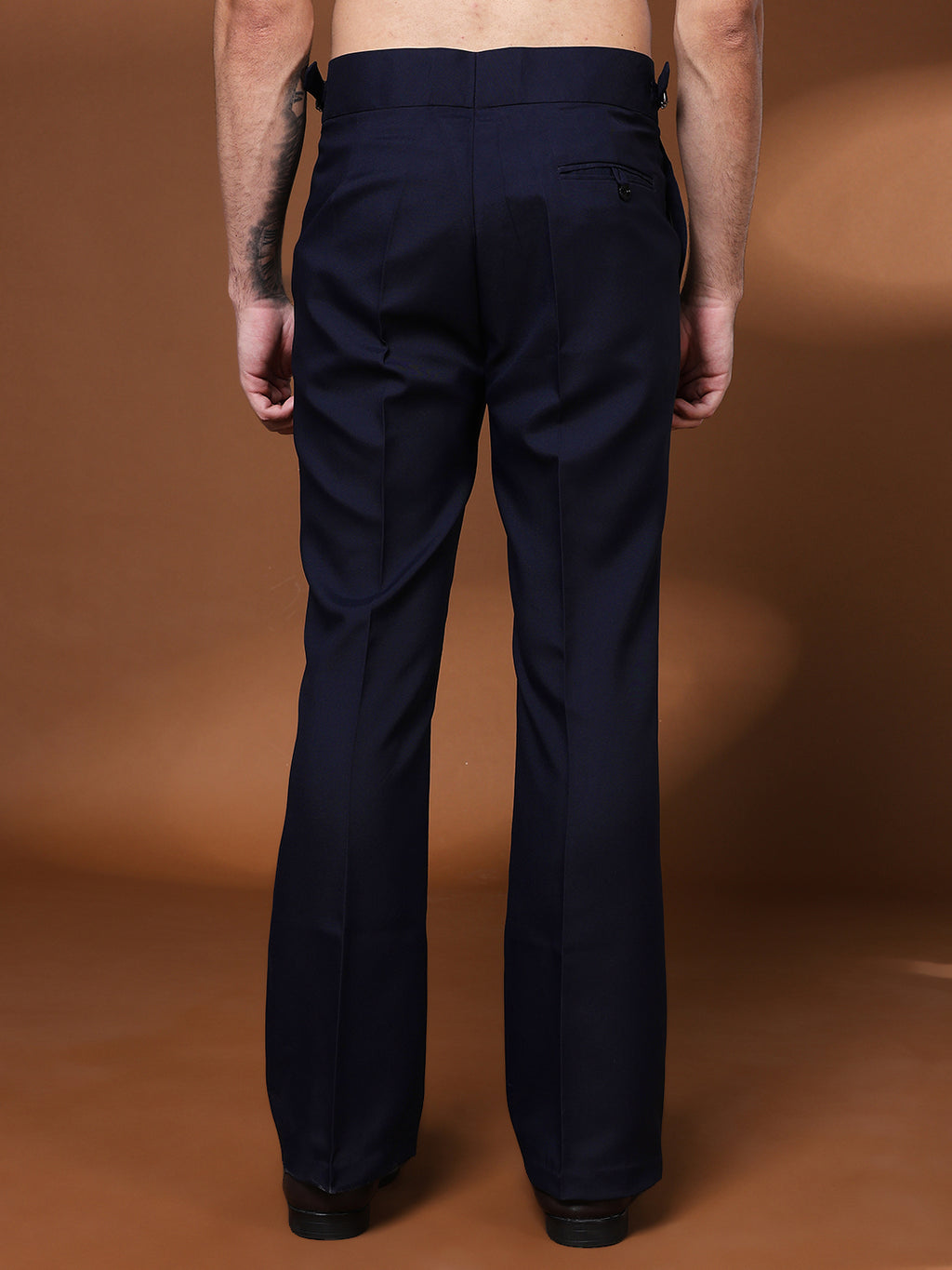 Bell Bottom Signature Buckle Navy Blue Gurkha Pants