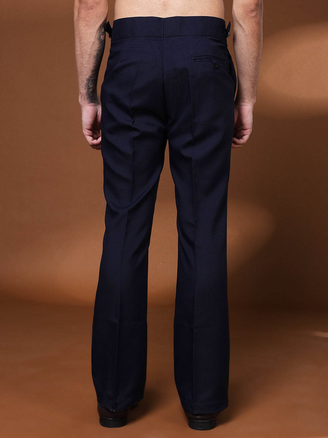Bell Bottom Signature Buckle Navy Blue Gurkha Pants