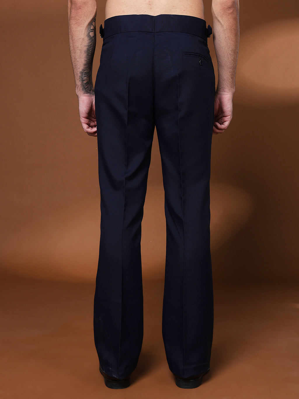 Bell Bottom Double Buckle Navy Blue Gurkha Pants