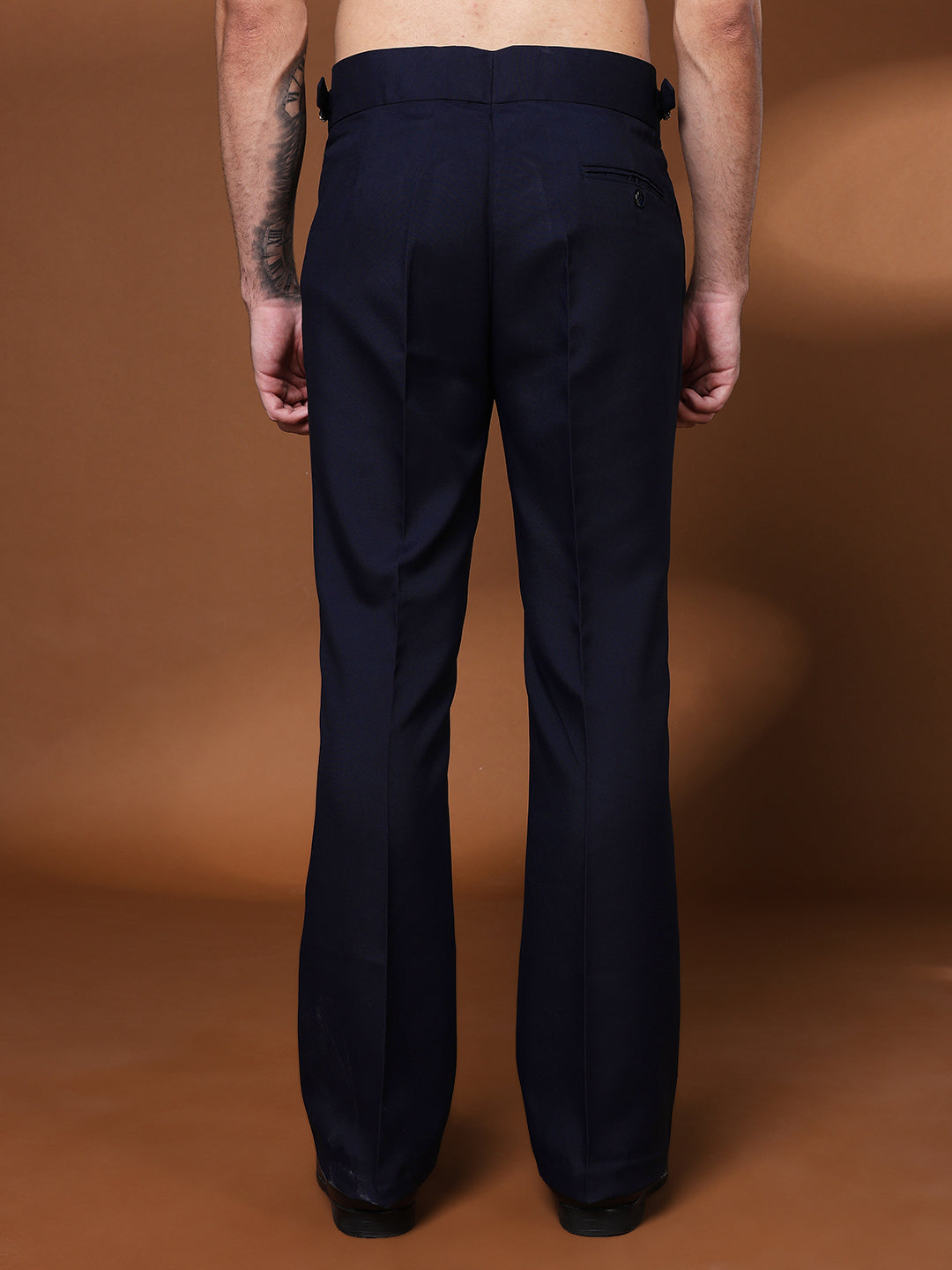 Bell Bottom Double Buckle Navy Blue Gurkha Pants
