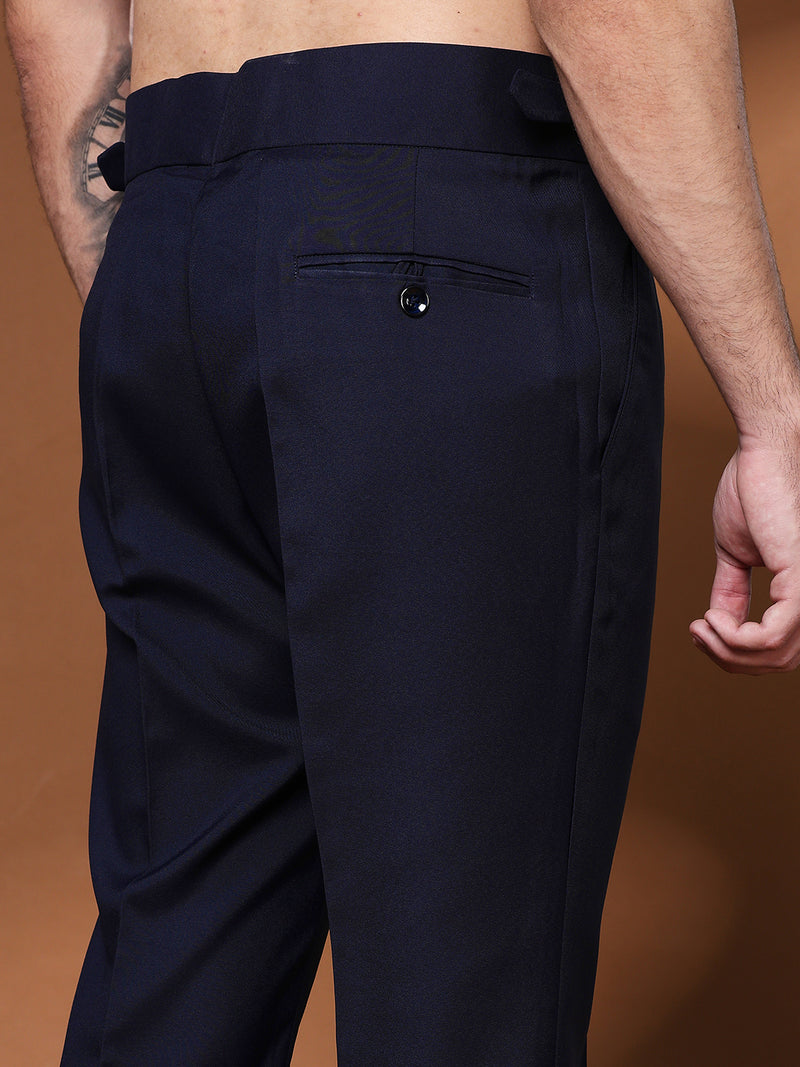 Bell Bottom Double Buckle Navy Blue Gurkha Pants
