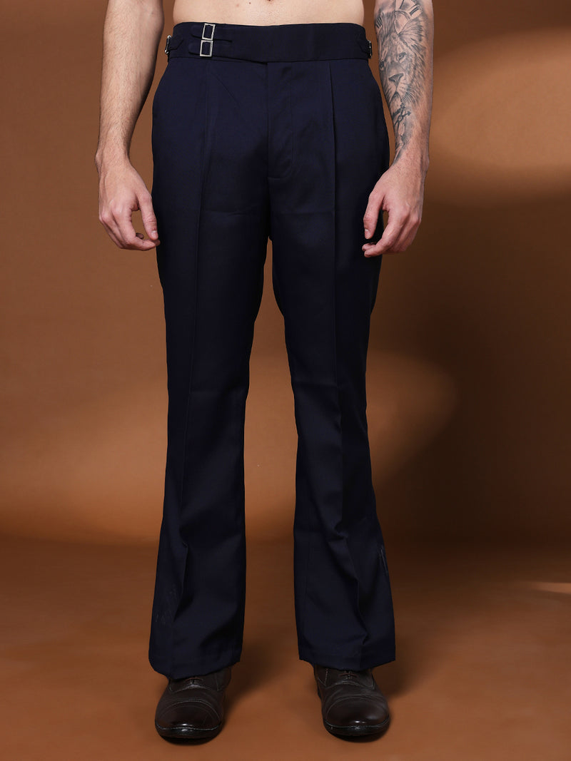 Bell Bottom Double Buckle Navy Blue Gurkha Pants
