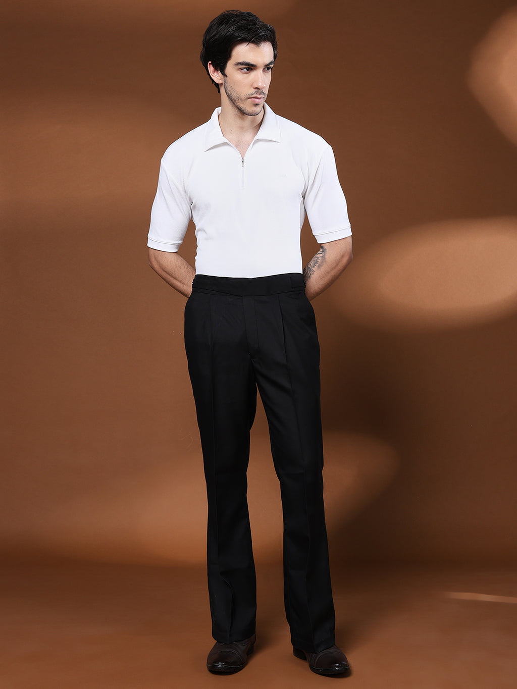 Bell Bottom Classic Button Royal Black Gurkha Pants