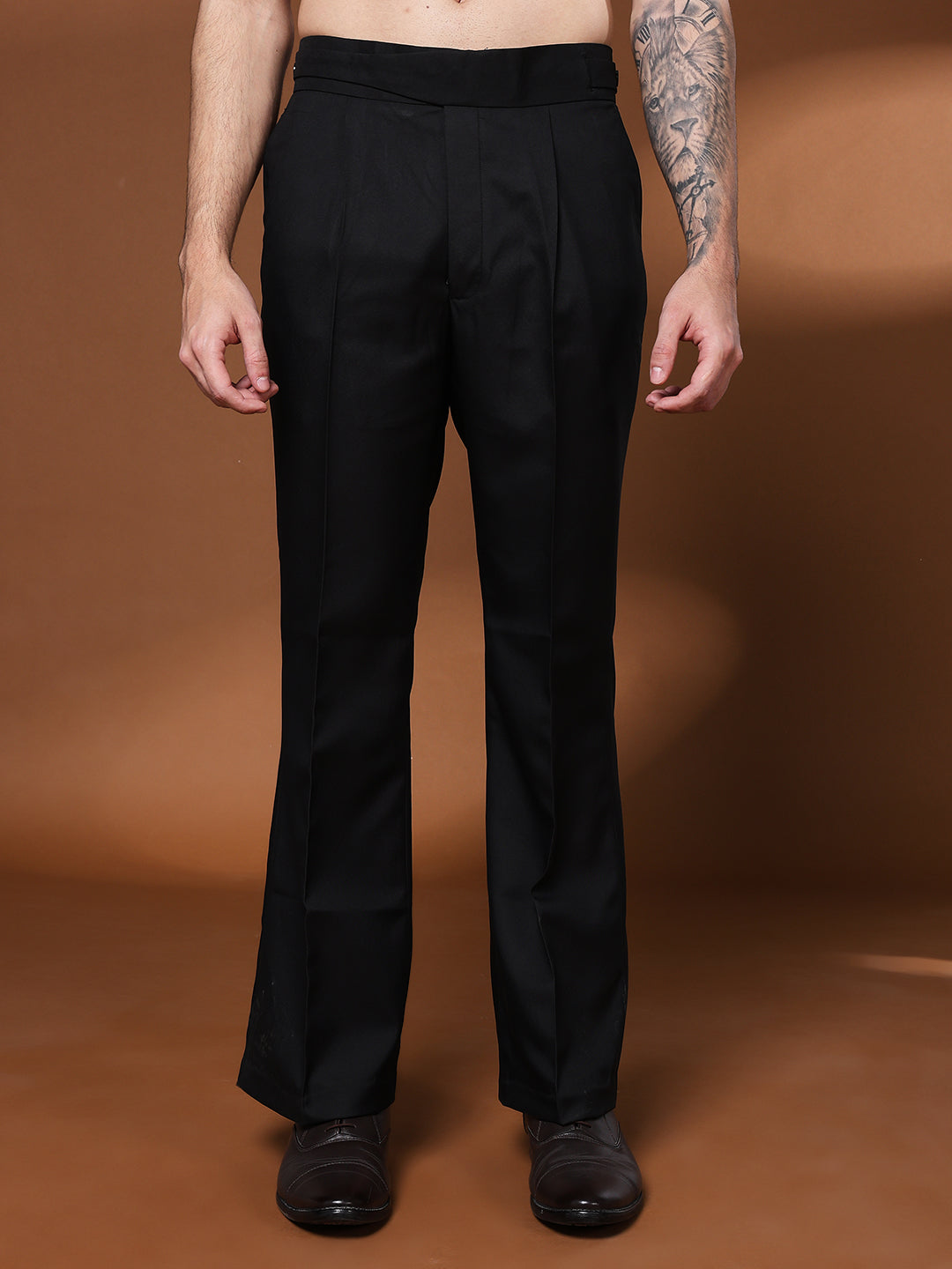 Bell Bottom Classic Button Royal Black Gurkha Pants
