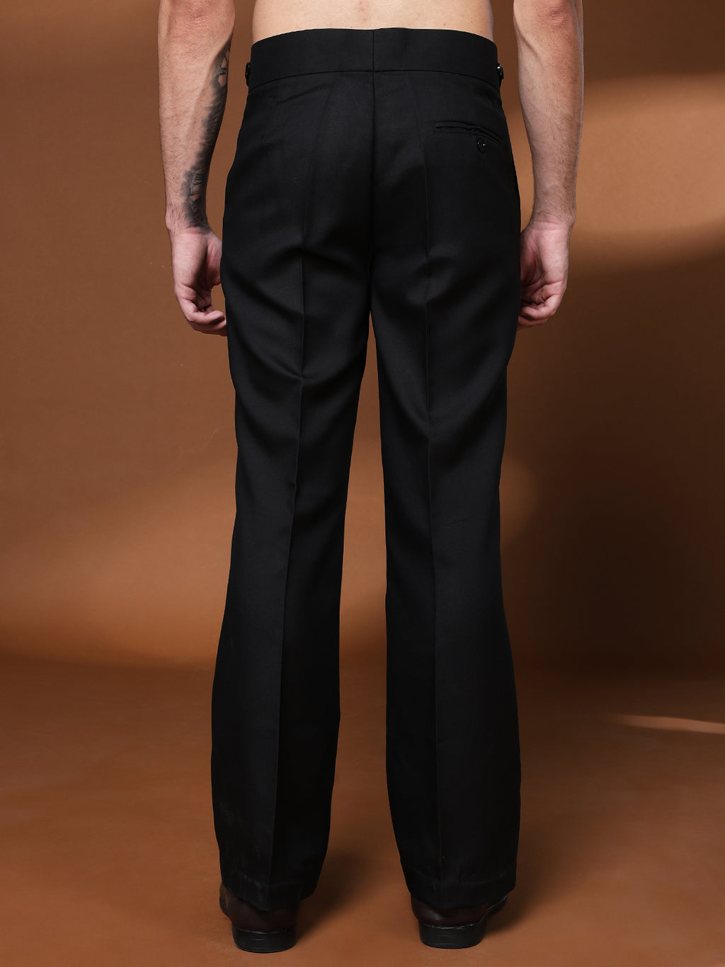 Bell Bottom Classic Button Royal Black Gurkha Pants