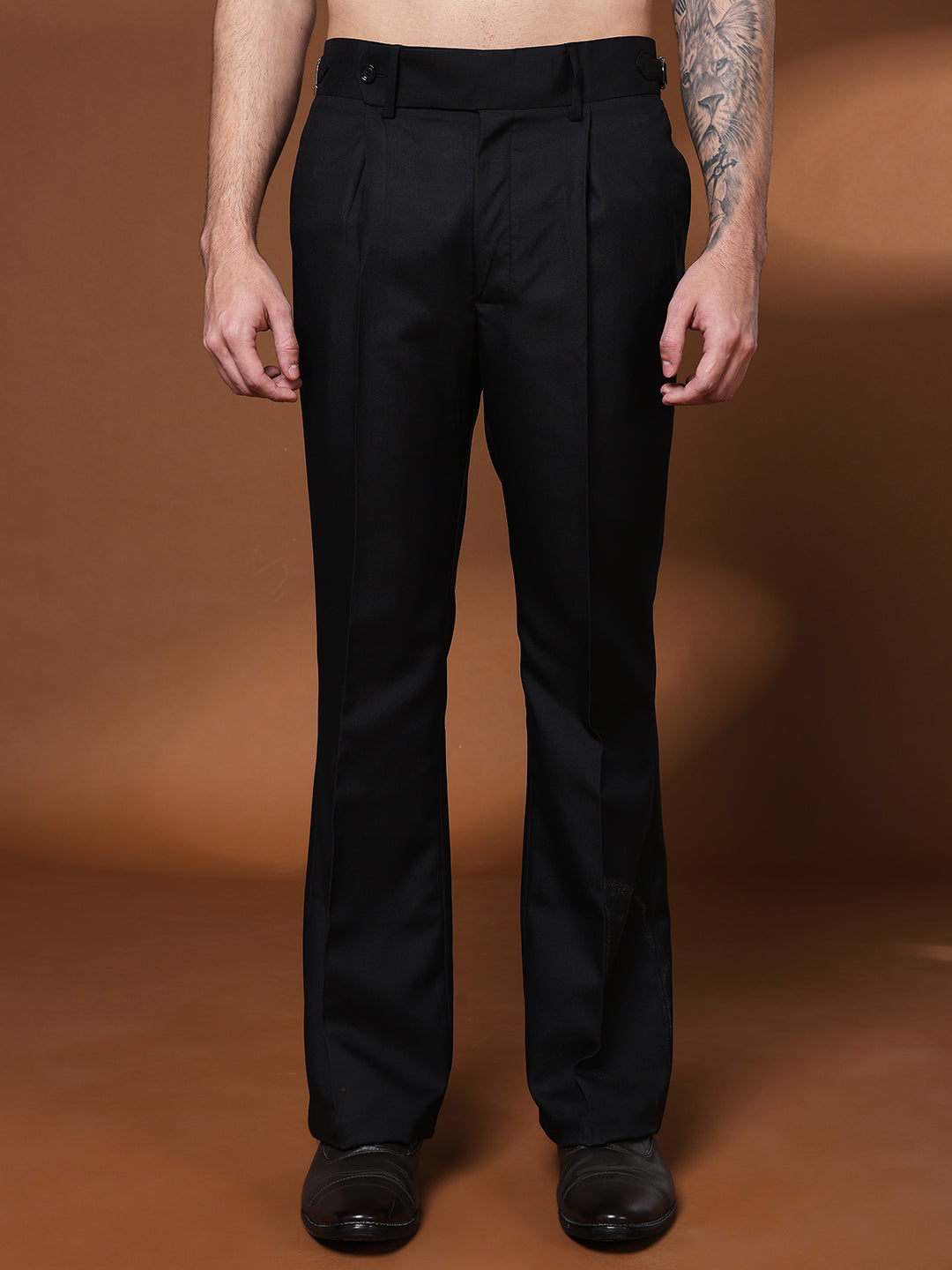 Bell Bottom Signature Buckle Royal Black Gurkha Pants