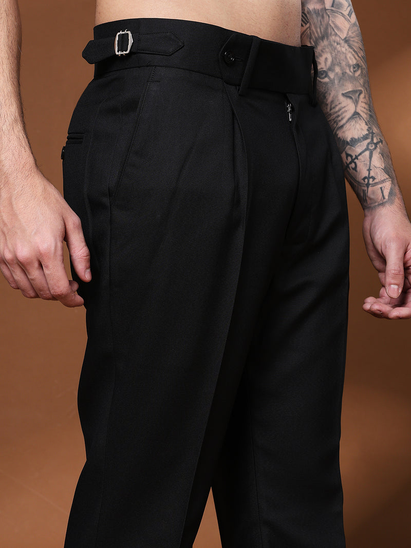 Bell Bottom Signature Buckle Royal Black Gurkha Pants