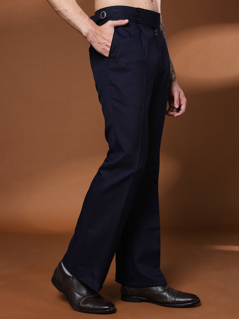 Bell Bottom Double Button Navy Blue Gurkha Pants