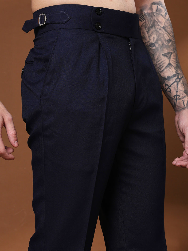 Bell Bottom Double Button Navy Blue Gurkha Pants