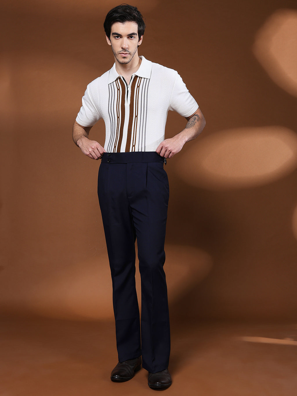 Bell Bottom Double Button Navy Blue Gurkha Pants