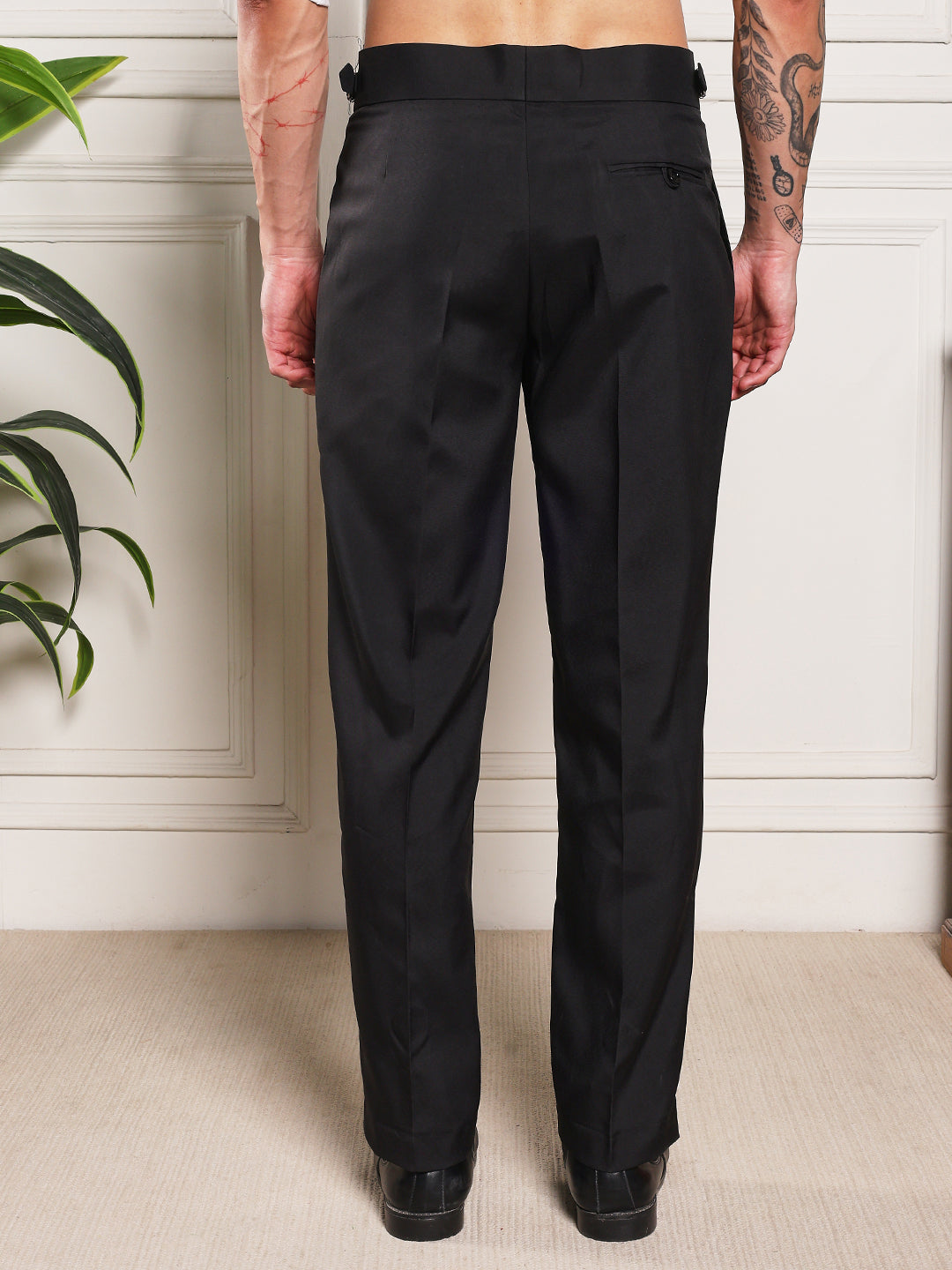 Loose Fit Double Buckle Royal Black Gurkha Pants