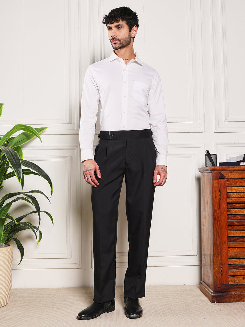 Loose Fit Double Buckle Royal Black Gurkha Pants