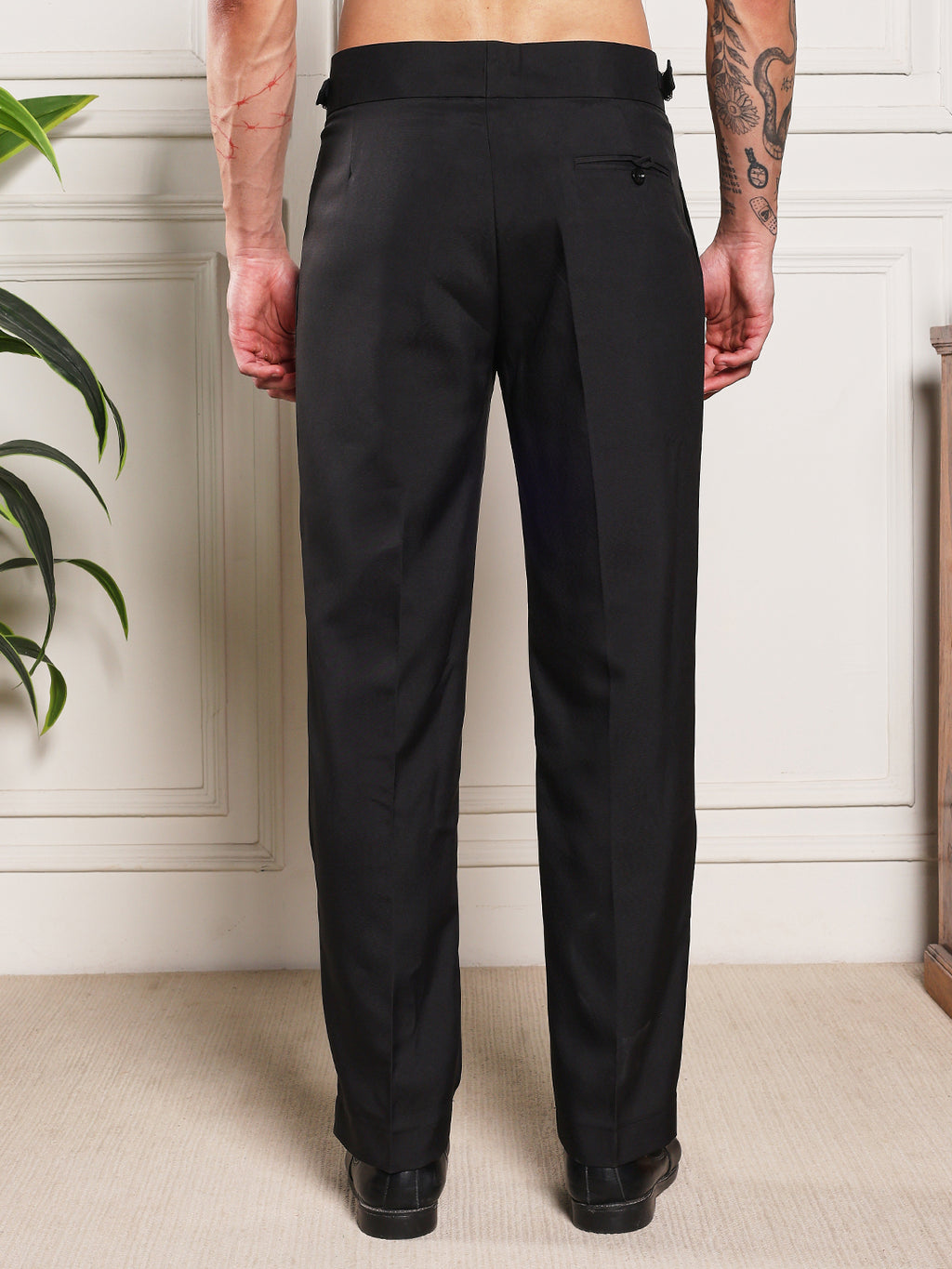 Loose Fit Single Buckle Royal Black Gurkha Pants