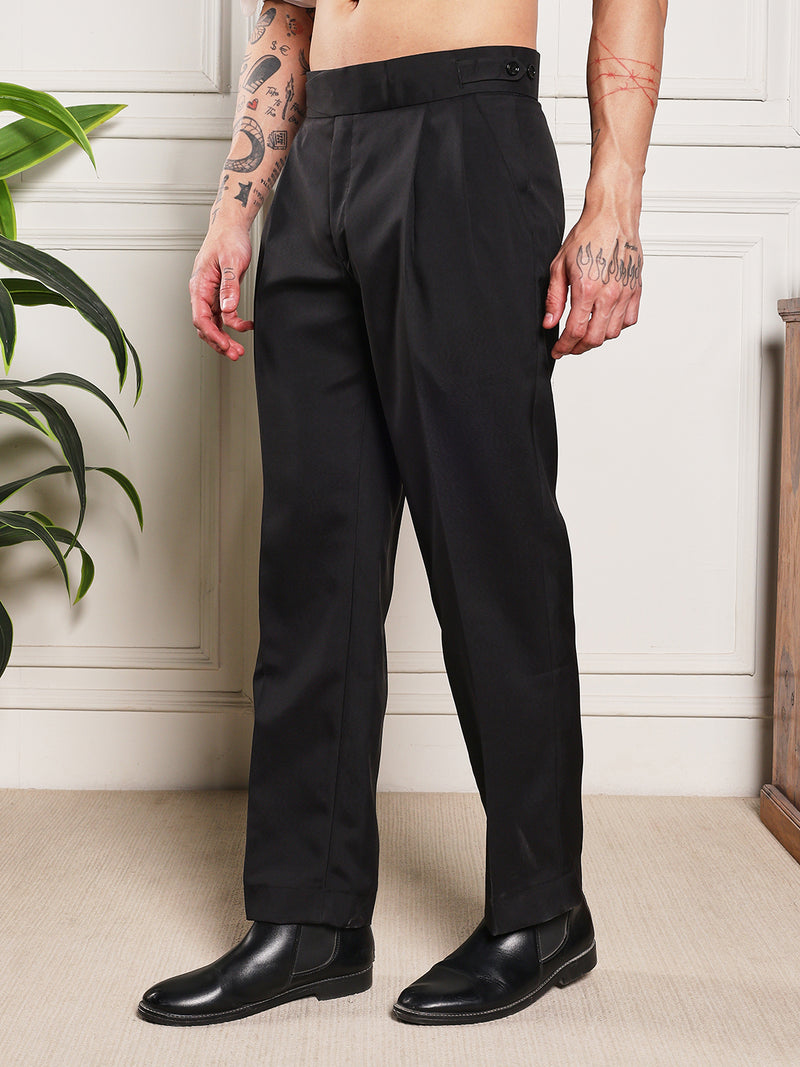 Loose Fit Classic Button Royal Black Gurkha Pants