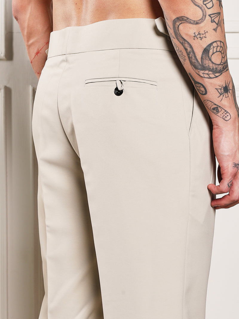 Loose Fit Signature Buckle Cream Beige Gurkha Pants