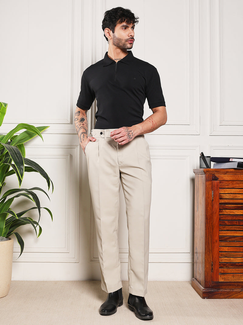 Loose Fit Signature Buckle Cream Beige Gurkha Pants