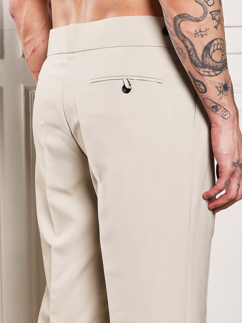 Loose Fit Classic Button Cream Beige Gurkha Pants