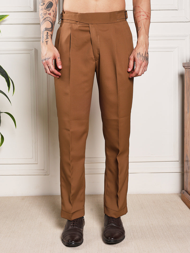 Loose Fit Classic Buckle Royal Brown Gurkha Pants
