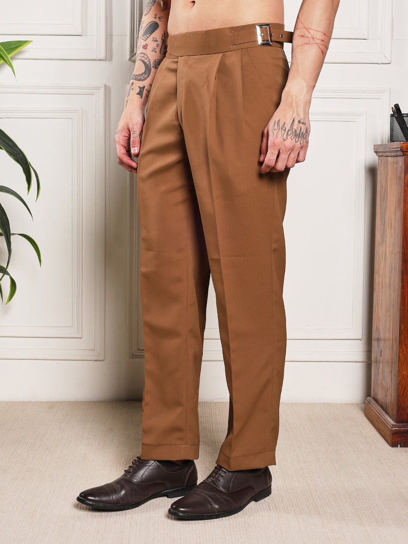 Loose Fit Classic Buckle Royal Brown Gurkha Pants